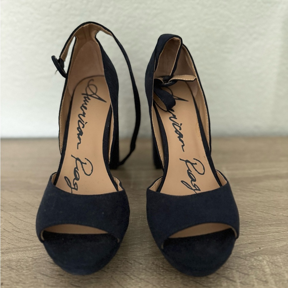 American Rag Navy Peep-Toe Heels